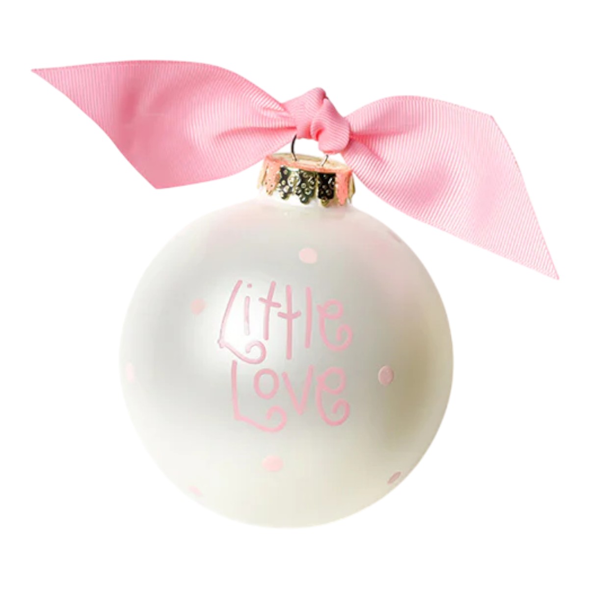 Coton Colors Little Love Pink Bow Glass Ornament