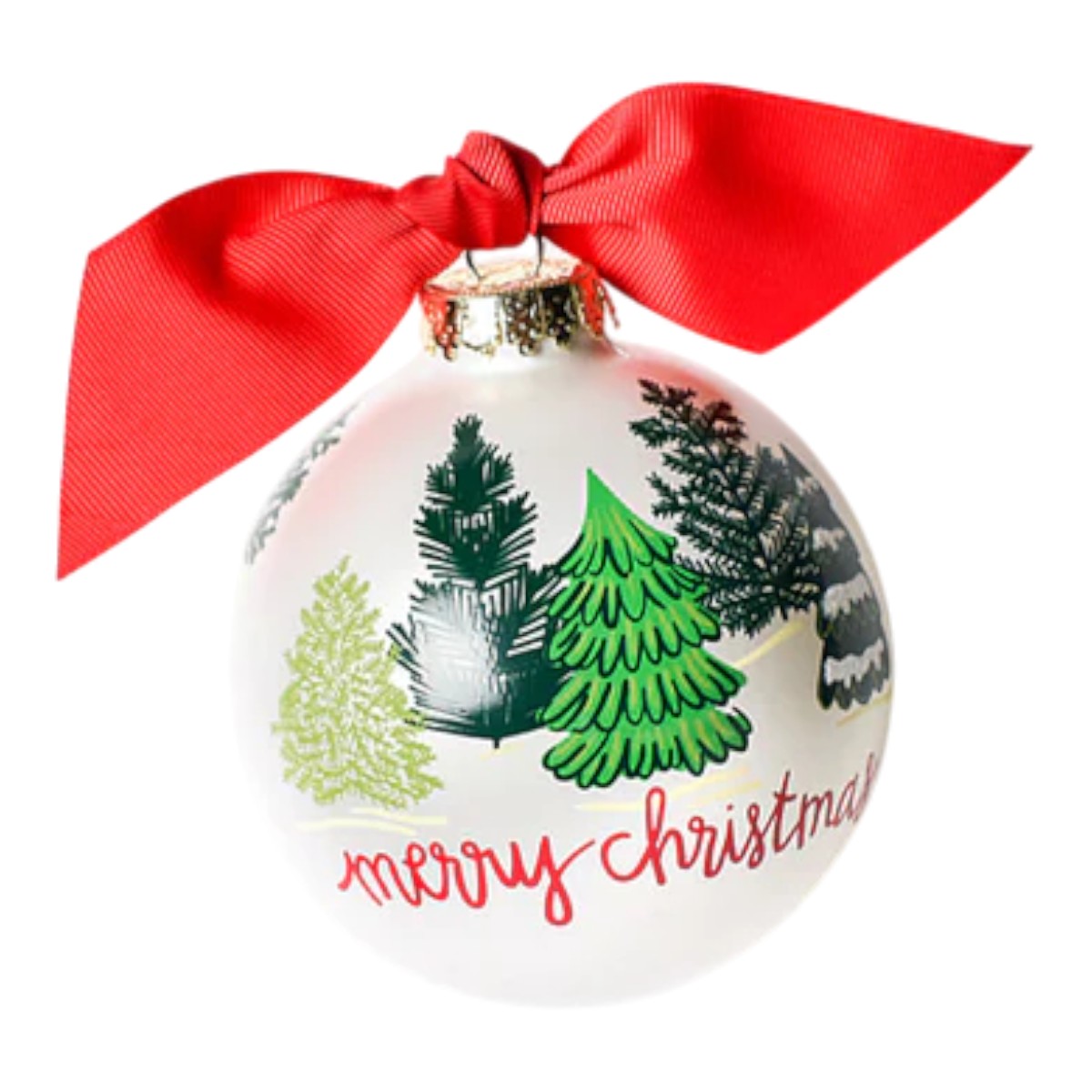 Coton Colors Friendly Firs Glass Ornament