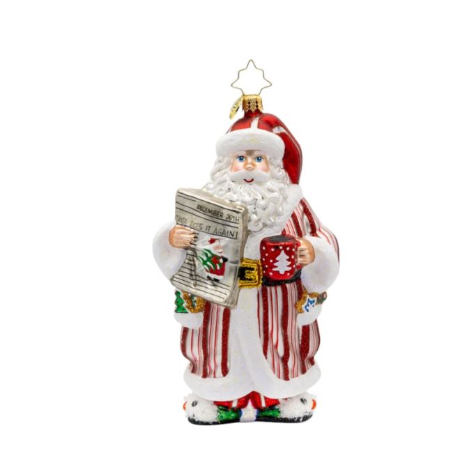 Christopher Radko Santa's Daily News Ornament