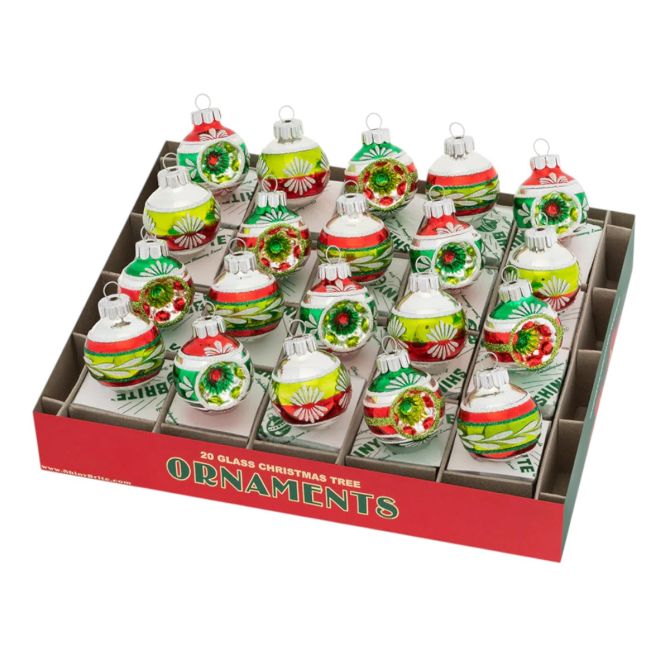 Christopher Radko Holiday Splendor 20 Count Half Reflector Half Rounds Ornaments, 1.25"