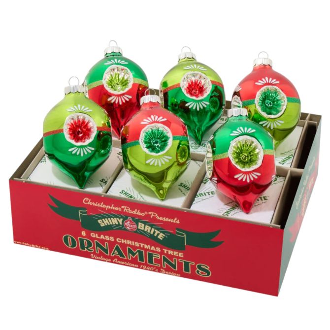 Christopher Radko Holiday Splendor 6 Count Decorated Reflector Tulips 2025 Ornaments, 3.25"