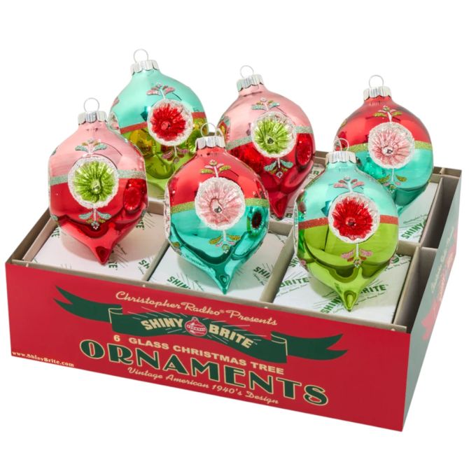 Christopher Radko Festive Fete 6 Count Decorated Reflector Tulips 2025 Ornaments, 3.25"