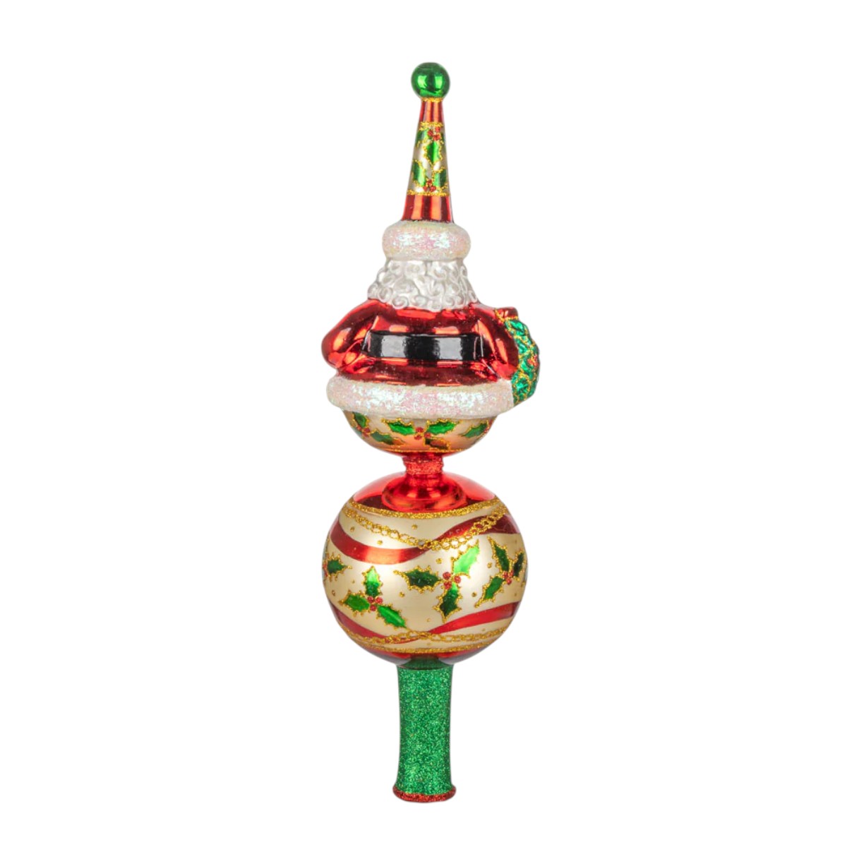 Christopher Radko Ho Ho Holly Cheer Finial