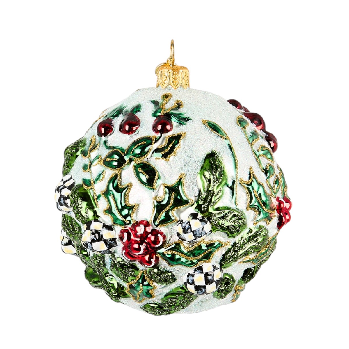 MacKenzie-Childs Cardinal Ball Glass Ornament