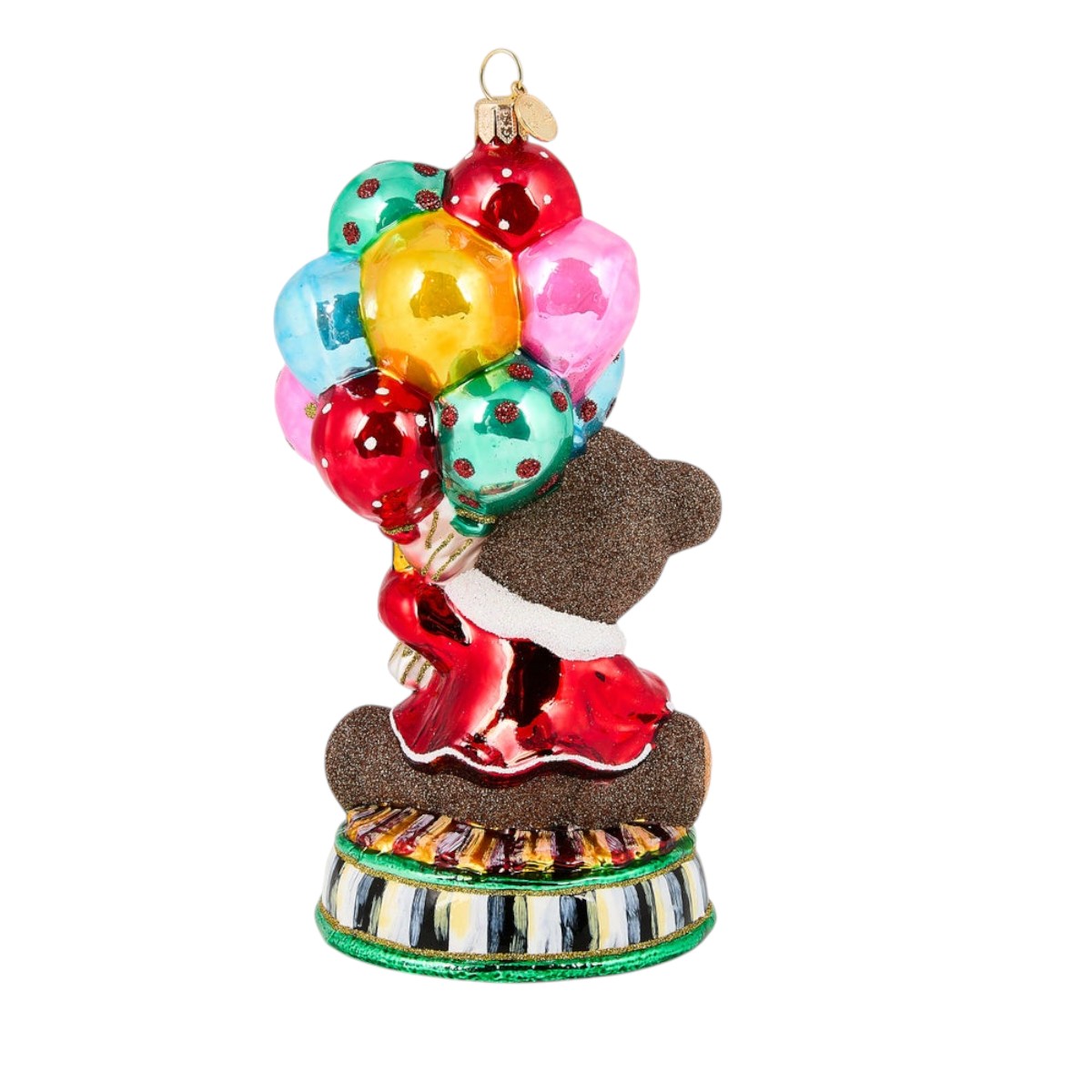 MacKenzie-Childs Baby's 1st Balloon Bear Glass Ornament