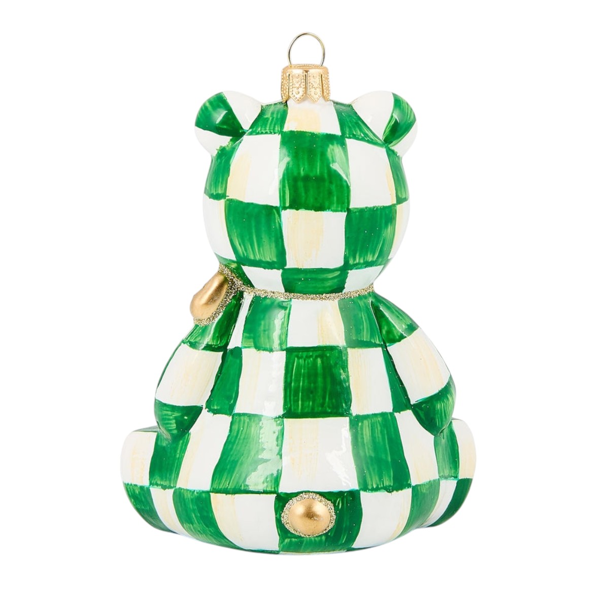 MacKenzie-Childs 2025 Emerald Bear Glass Ornament