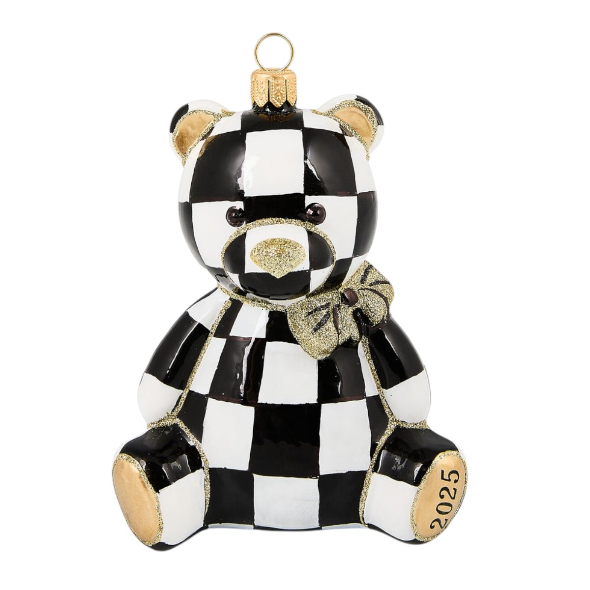 MacKenzie-Childs 2025 Courtly Bear Glass Ornament