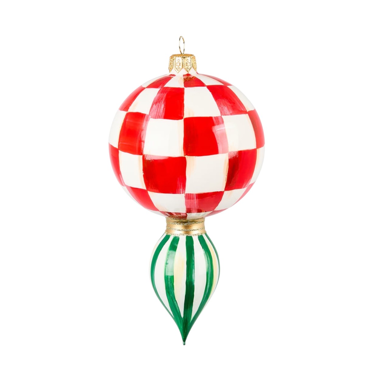 MacKenzie-Childs Check It Out Drop Glass Ornament