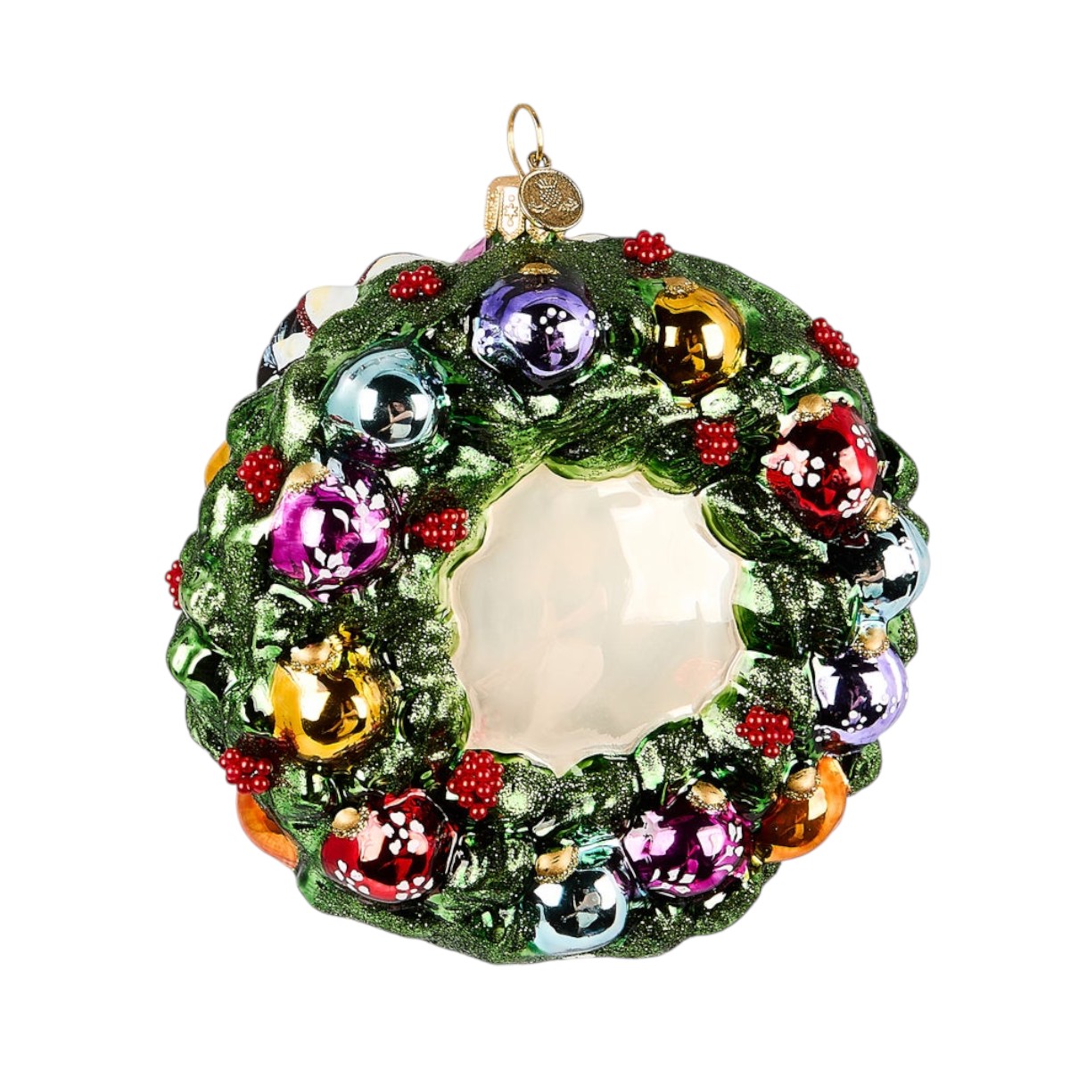MacKenzie-Childs 2025 Floral Wreath Glass Ornament