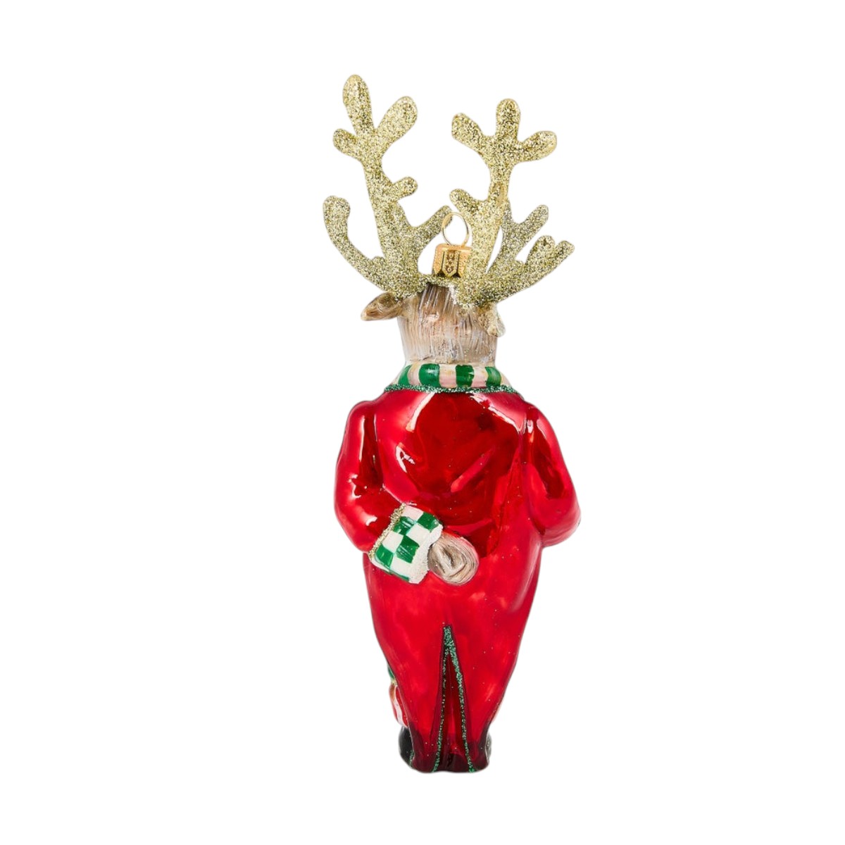 MacKenzie-Childs Check It Out Reindeer Butler Ornament