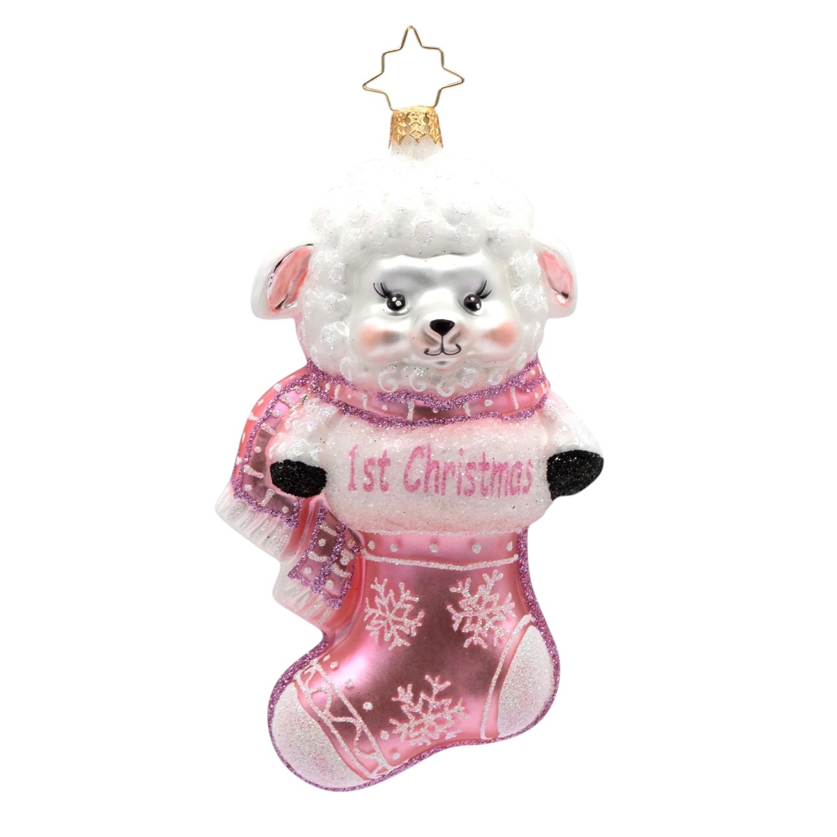 Christopher Radko A Snowy Pink First Christmas Ornament