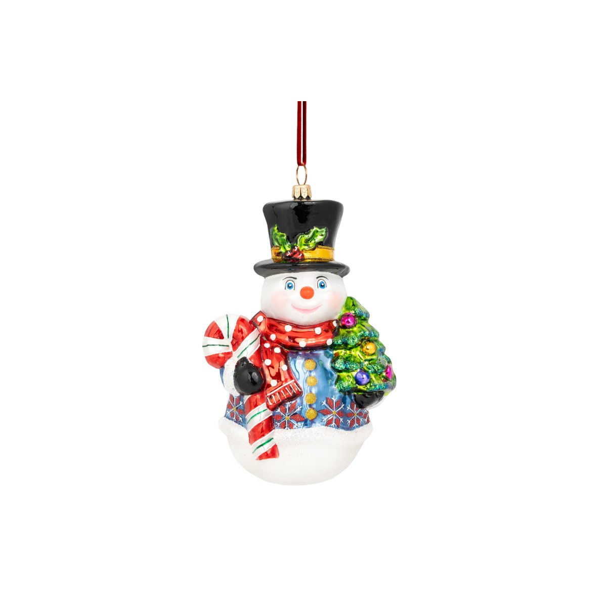Cheerful Snowman From Candy Cane Lane Ornament