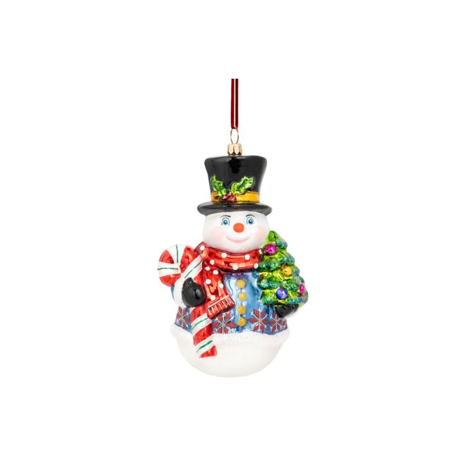 Cheerful Snowman From Candy Cane Lane Ornament