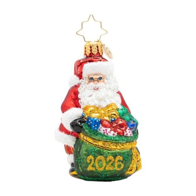 Christopher Radko Santa's Yearly Gift Drop Gem Ornament