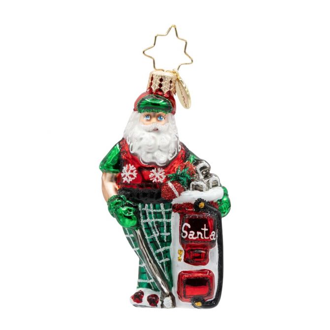 Christopher Radko Jolly Golfer Santa Gem Ornament