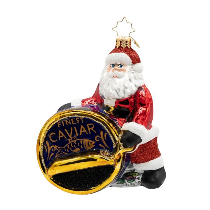 Christopher Radko Tinsel Tin and Caviar Ornament