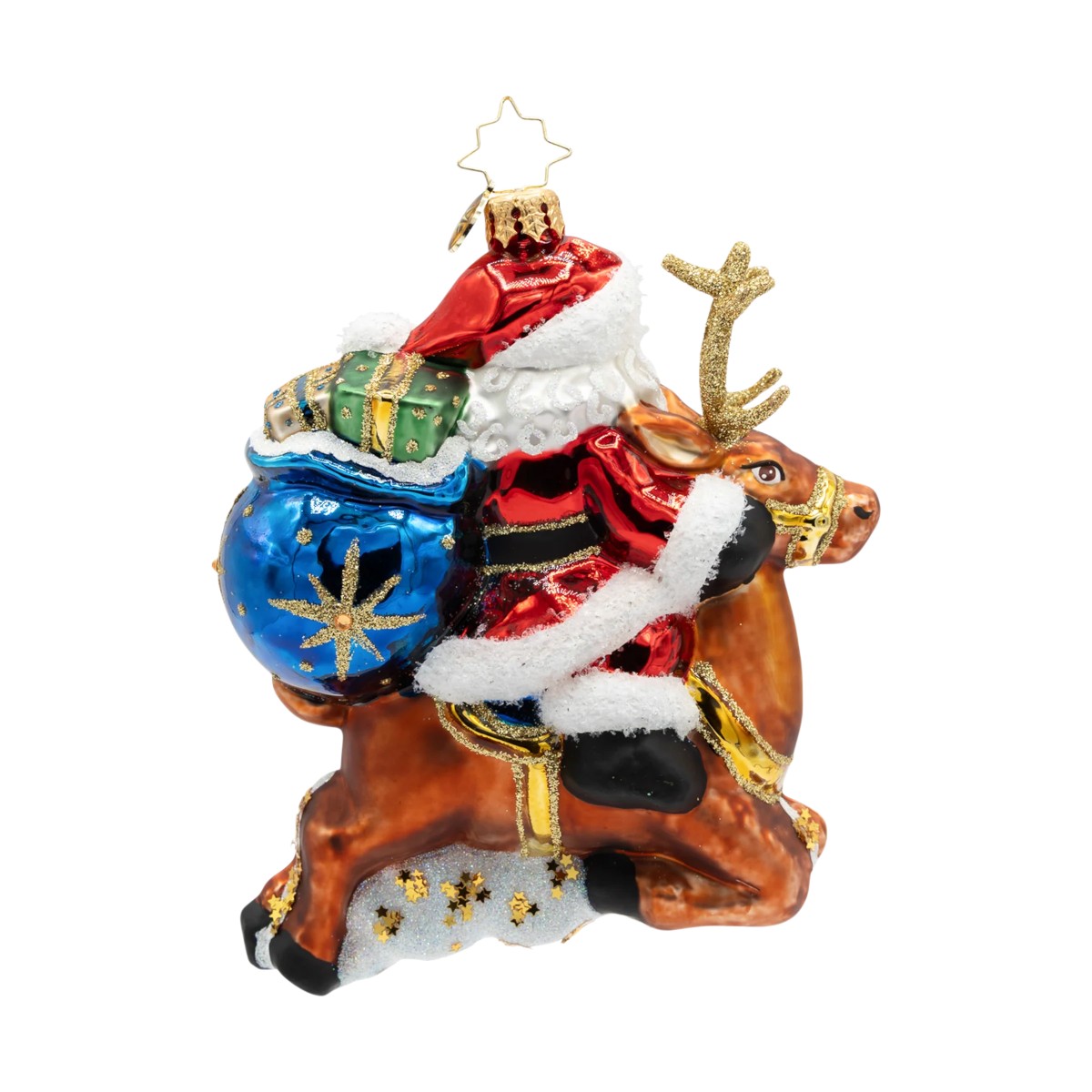Christopher Radko Santa's Celestial Reindeer Ride Ornament