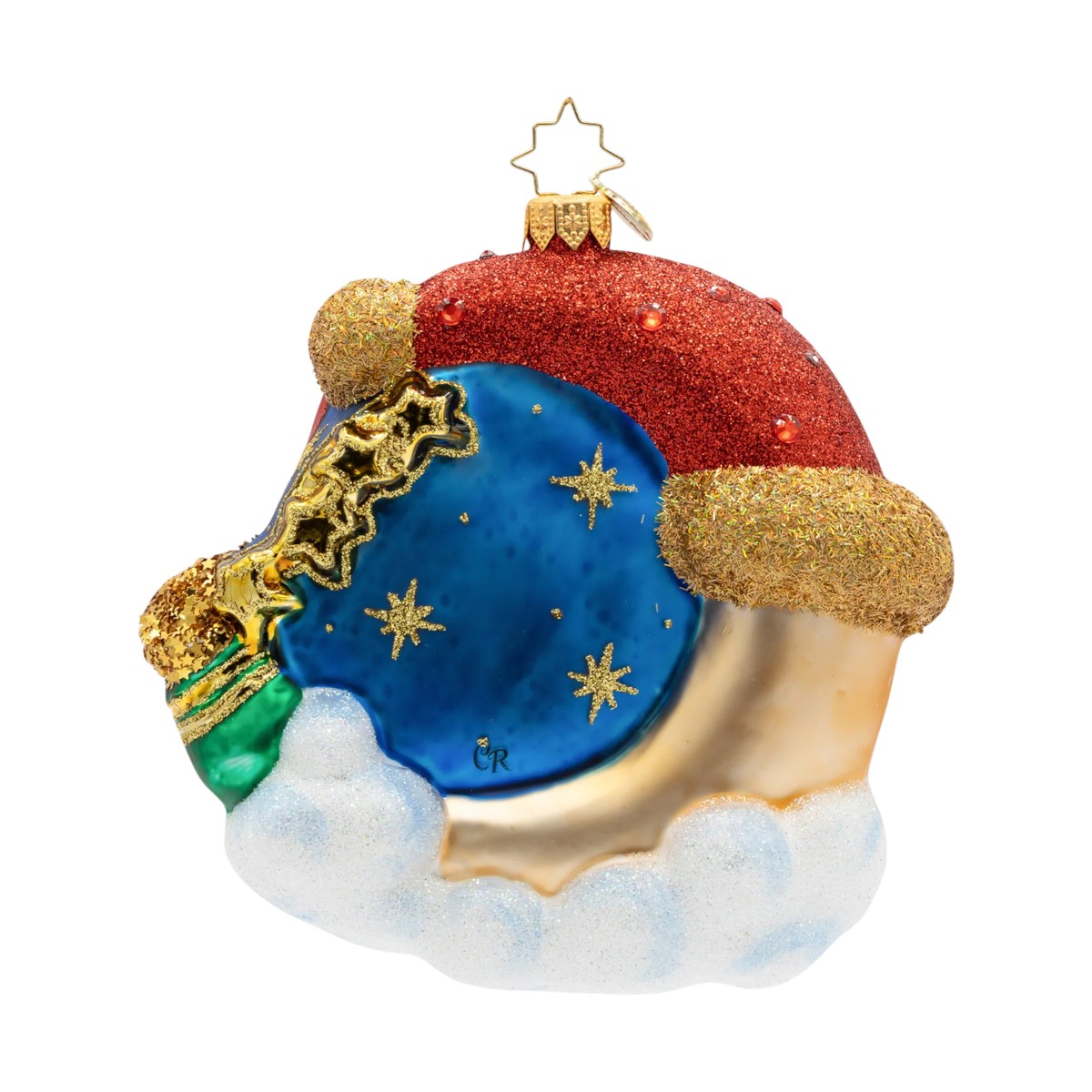 Christopher Radko Crescent Wishes Santa Ornament