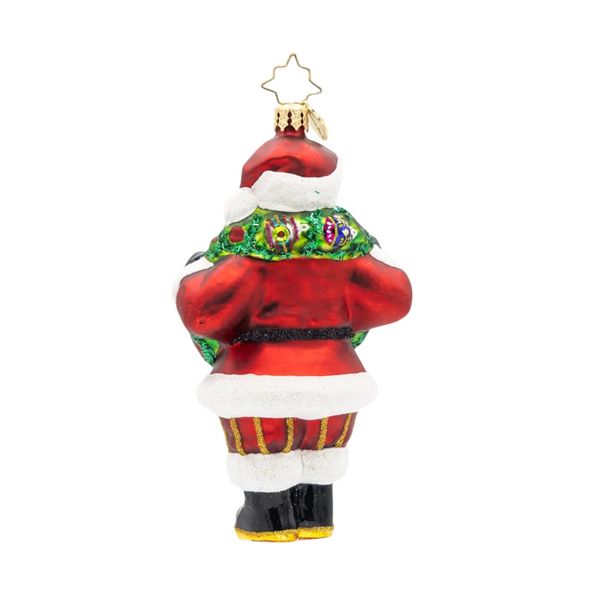 Christopher Radko Vintage Holiday Wreath Santa Ornament