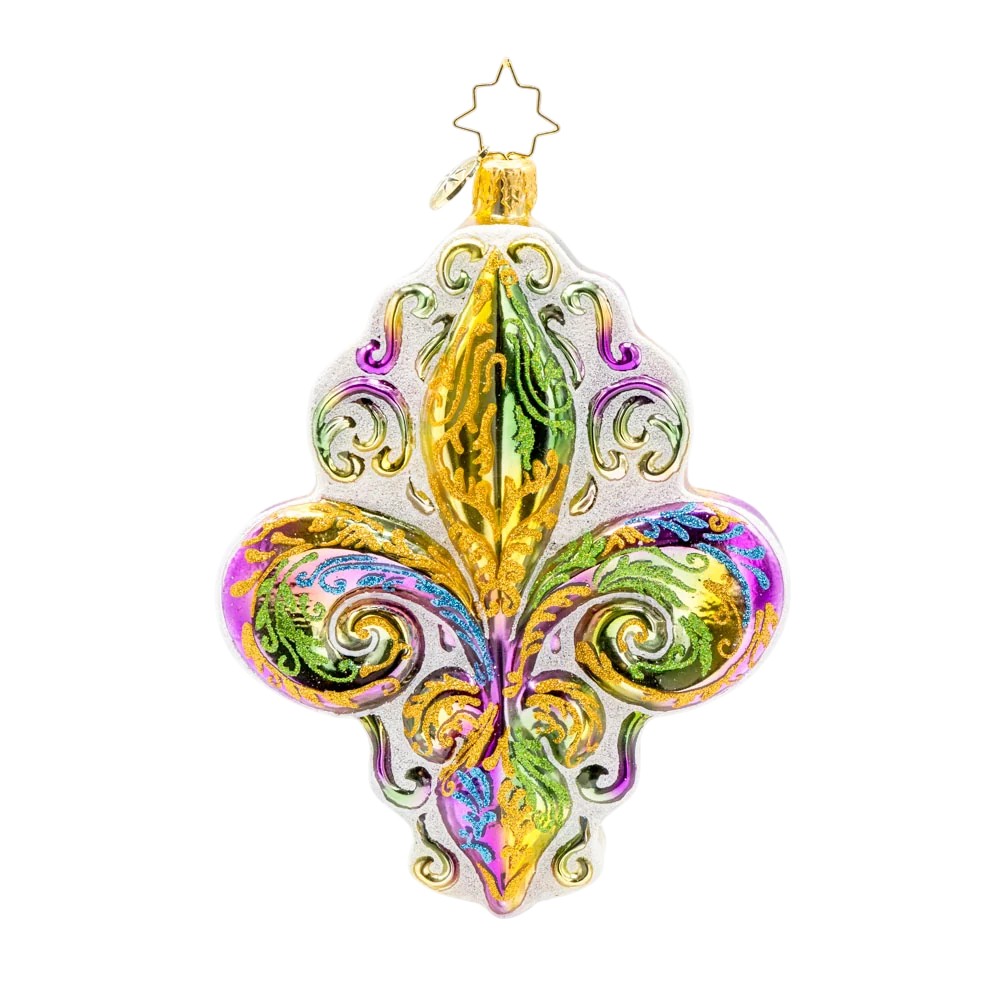Christopher Radko Fleur De Lis Charm Ornament