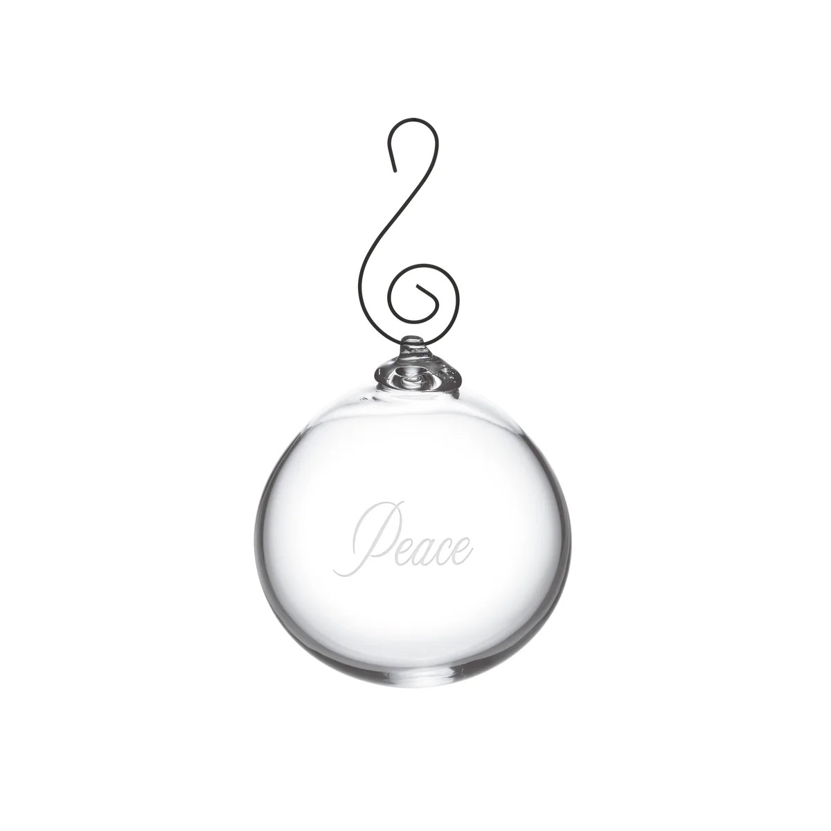 Simon Pearce Engraved Peace Round Ornament