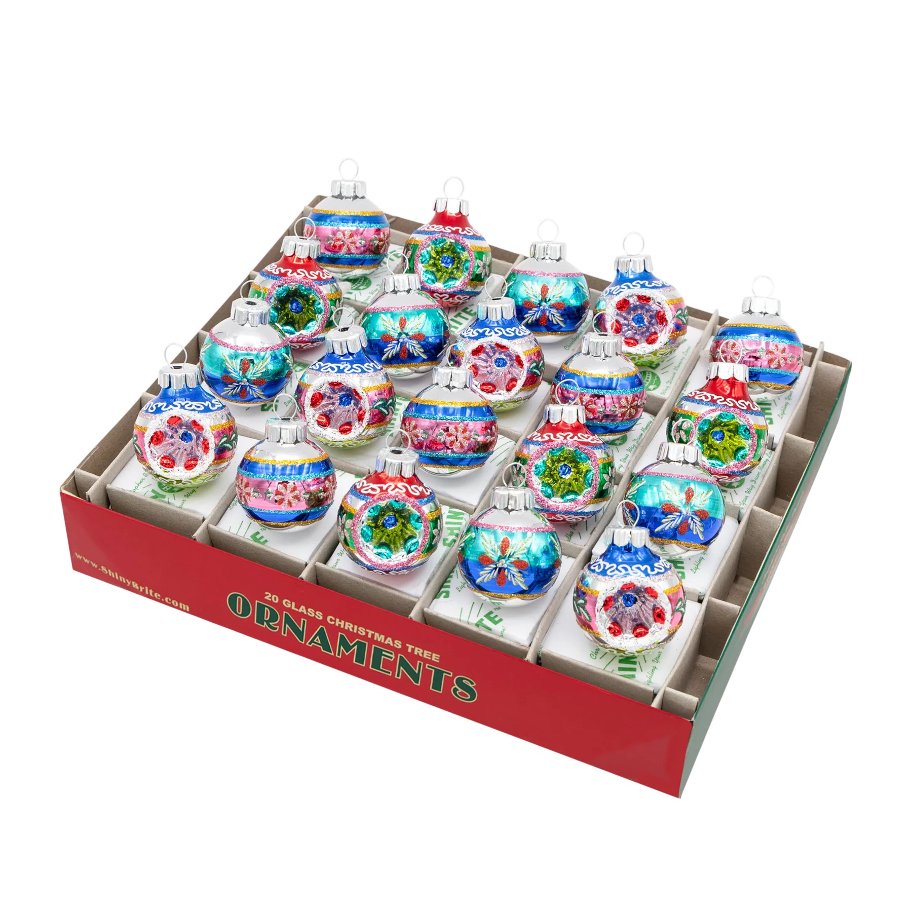 Christopher Radko Christmas Confetti 20 Count Half Reflector Half Rounds Ornaments, 1.25