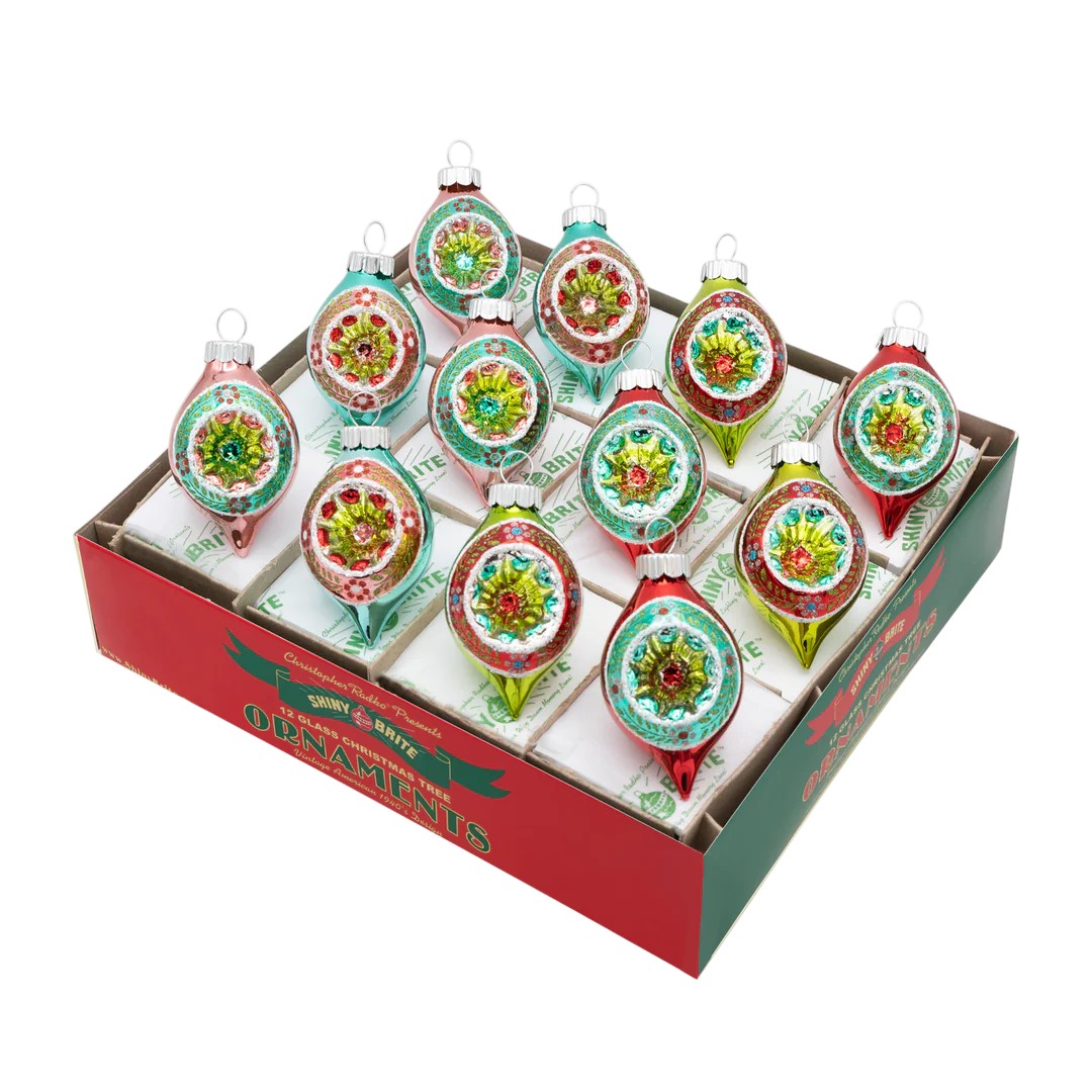 Christopher Radko Festive Fete 12 Count Decorated Reflector Tulips Ornaments, 1.75