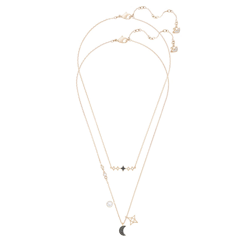 Swarovski Symbolic Moon and Star Layering Necklace, Set of 2