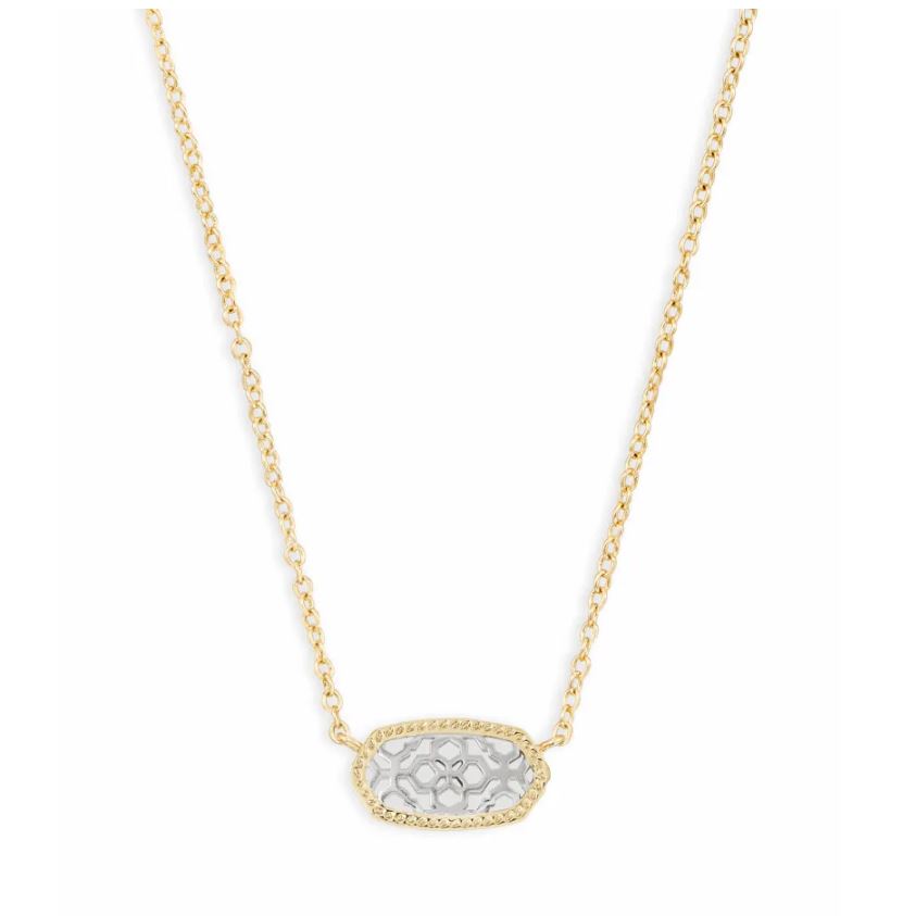 Kendra Scott Elisa Gold Tone and Rhodium Filigree Mix Necklace