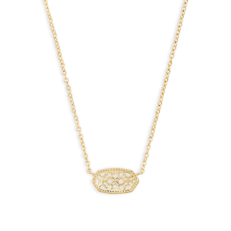 Kendra Scott Elisa Gold Pendant Necklace in Gold Tone Filigree