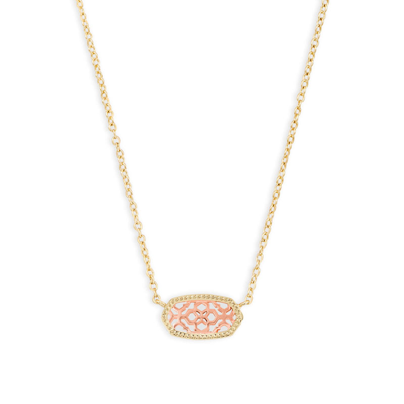 Kendra Scott Elisa Gold Pendant Necklace in Gold and Silver Tone Filigree