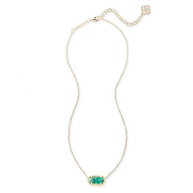 Kendra Scott | Jewelry | New Kendra Scott Gold Emerald Mix Baguette Elisa Pendant  Necklace | Poshmark