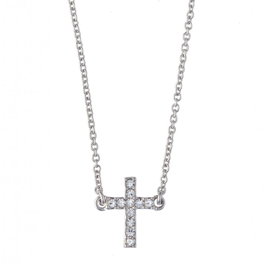 Spartina 449 Sea La Vie Have Faith / Cross Silver Necklace, 18