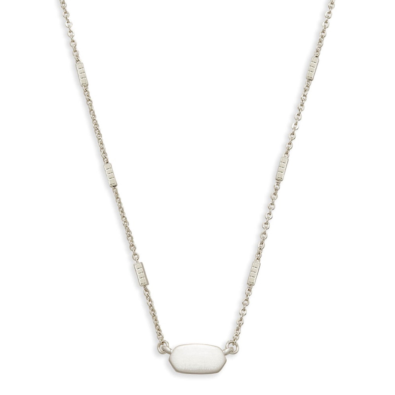 Kendra Scott Fern Pendant Necklace in Bright Silver Tone
