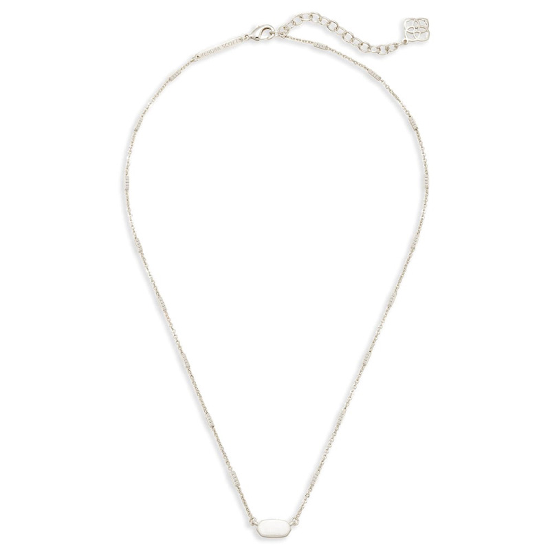 Kendra Scott Fern Pendant Necklace in Bright Silver Tone