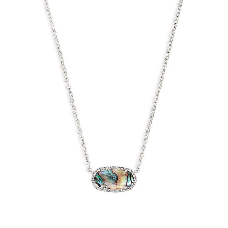 Kendra Scott Elisa Silver Tone Necklace in Abalone Shell