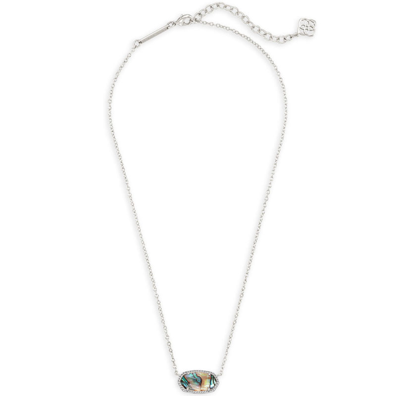 Kendra Scott Elisa Silver Tone Necklace in Abalone Shell