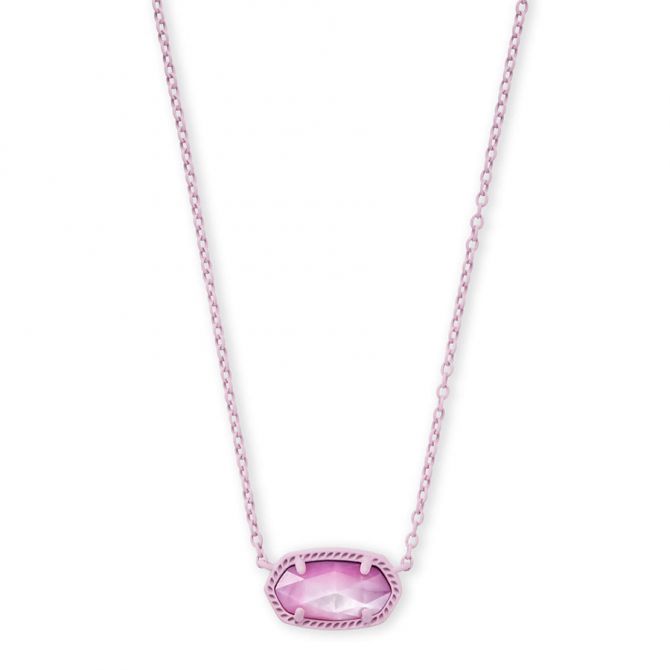 Kendra Scott Elisa Pendant Matte Necklace in Lilac Mother of Pearl
