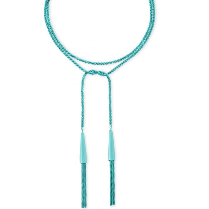 Kendra Scott Phara Lariat Necklace in Matte Aqua