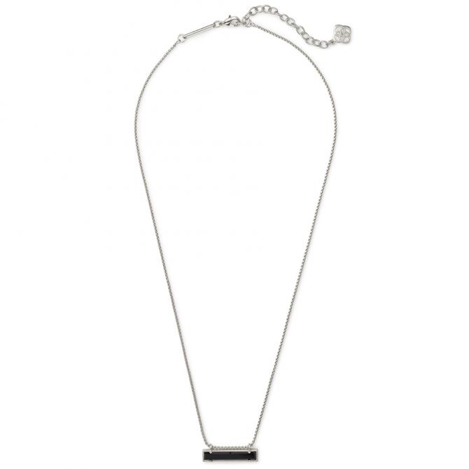 Kendra Scott Leanor Silver Pendant Necklace in Black 4217716611