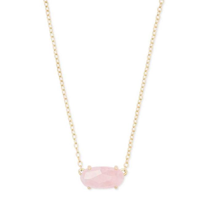 Kendra Scott Ever Gold Pendant Necklace in Rose Quartz