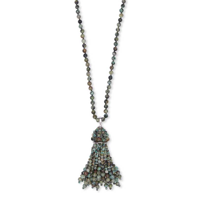 Kendra Scott Sylvia Silver Long Pendant Necklace in African