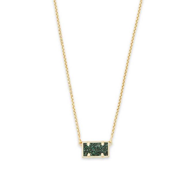 Kendra Scott Pattie Gold Pendant Necklace in Sage Drusy
