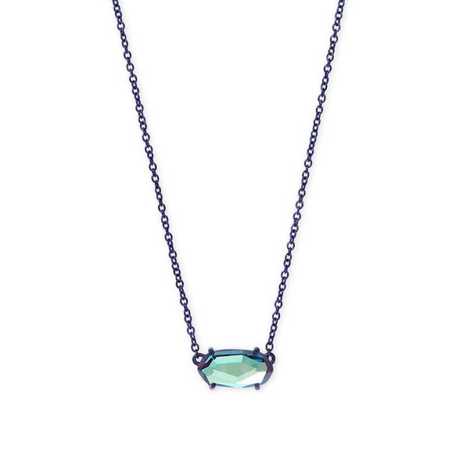 Kendra Scott Ever Gunmetal Pendant Necklace in Indigo Dichroic