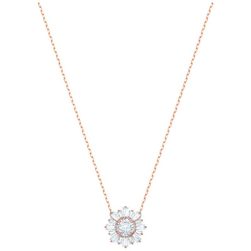 Swarovski Sunshine Rose Gold Medium Flower Necklace