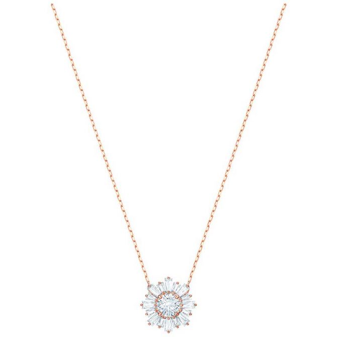 Swarovski Sunshine Rose Gold Medium Flower Necklace