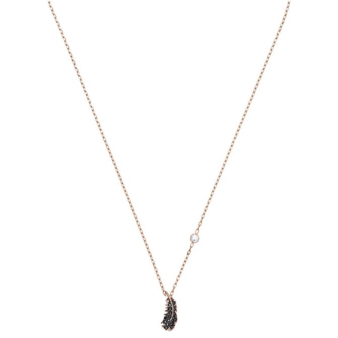 Swarovski Naughty Necklace, Black in Rose Gold Tone