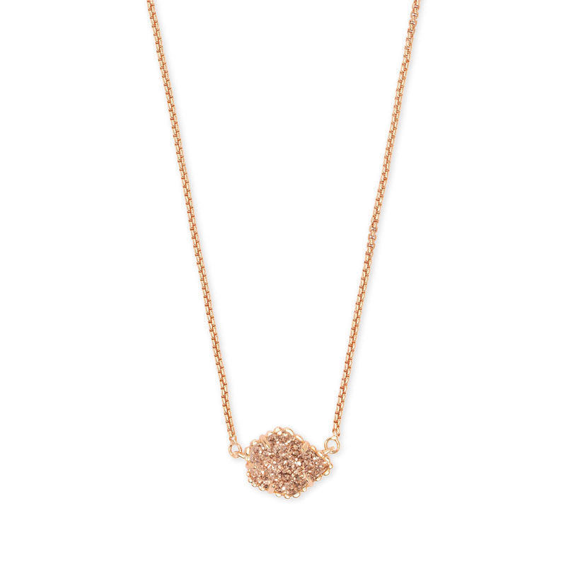 Kendra Scott Tess Rose Gold Pendant Necklace In Rose Gold Drusy ...