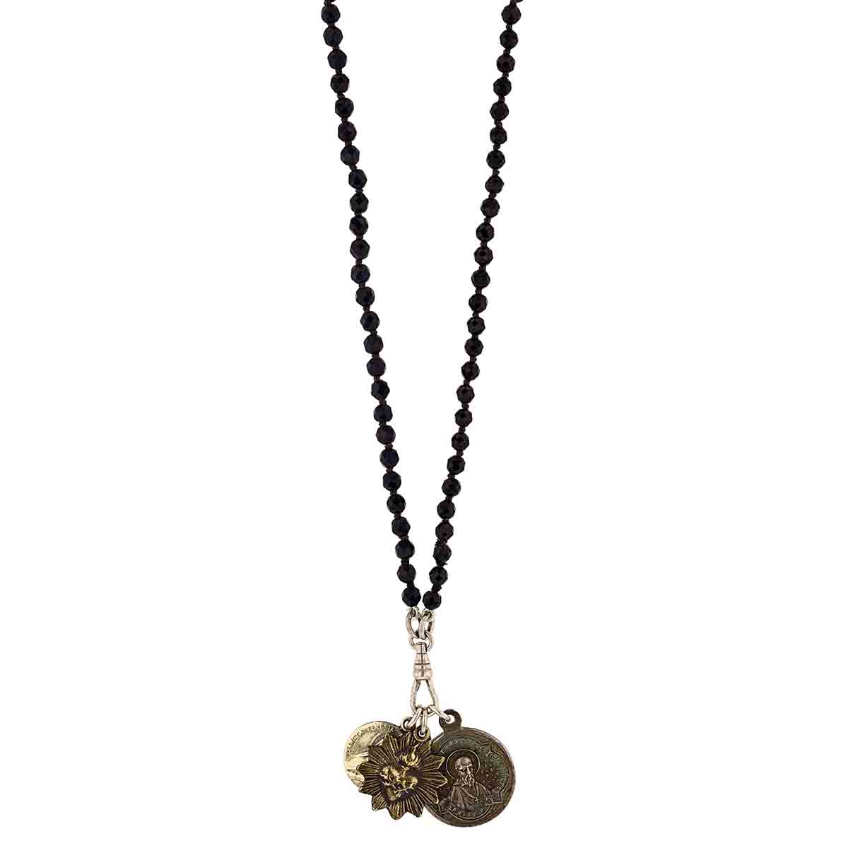 Miracle Icons by Mary Jo Pane Half and Half Goldstone Onyx Necklace N