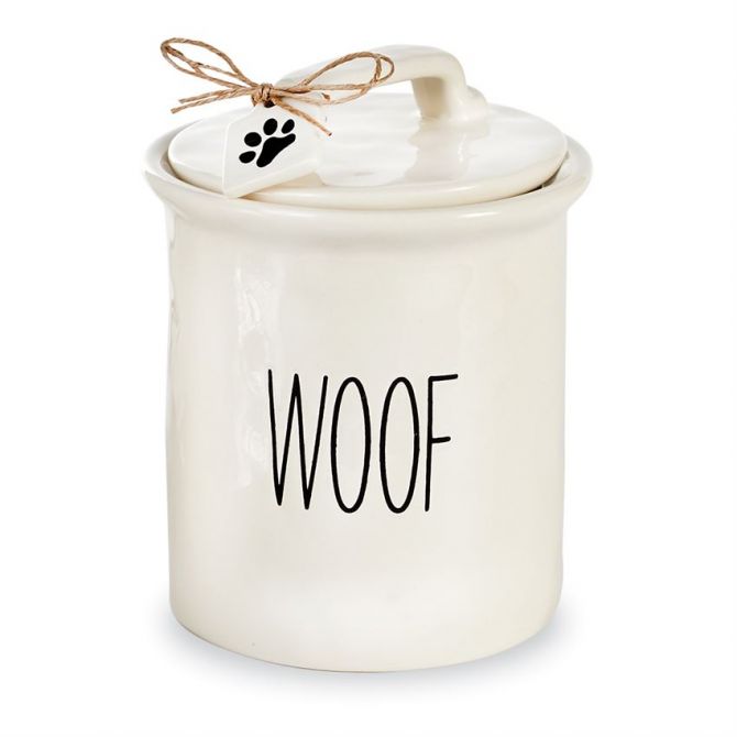 Dog treat canister set top